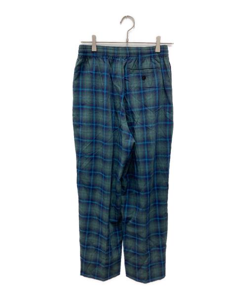 ESLOW（エスロー）ESLOW (エスロー) チェック柄イージーパンツ ブルー×グリーン サイズ:2の古着・服飾アイテム