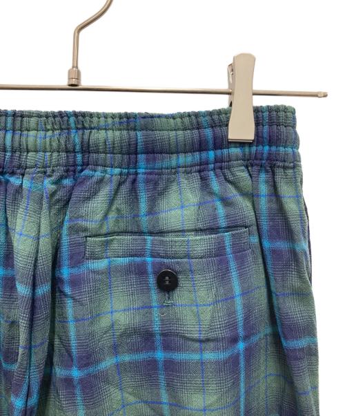 ESLOW（エスロー）ESLOW (エスロー) チェック柄イージーパンツ ブルー×グリーン サイズ:2の古着・服飾アイテム