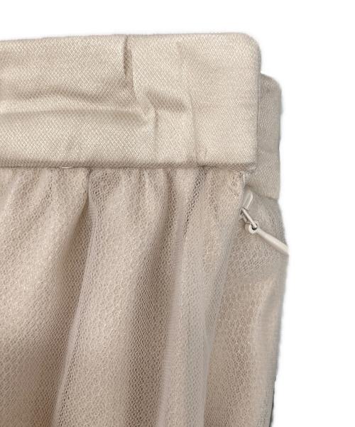 MISTREASS（ミストレアス）MISTREASS (ミストレアス) Mini Ribbon Volume Tulle Tiered Skirt/ミニ リボン ボリューム チュール ティアード スカート ベージュ サイズ:Fの古着・服飾アイテム