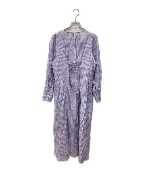 RAY BEAMS（レイ ビームス）RAY BEAMS (レイ ビームス) チェックバックレースワンピース パープル サイズ:不明（実寸をご確認ください）の古着・服飾アイテム
