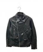 ZARAザラ）の古着「シープスキンレザージャケット」｜ブラック
