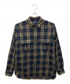 FRED PERRYフレッドペリー）の古着「ミリタリーチャックシャツ」｜カーキ×ネイビー