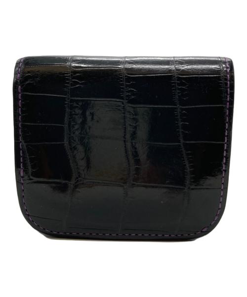 WILDSWANS（ワイルドスワンズ）WILDSWANS (ワイルドスワンズ) クロコダイルレザー2つ折り財布 ブラックの古着・服飾アイテム