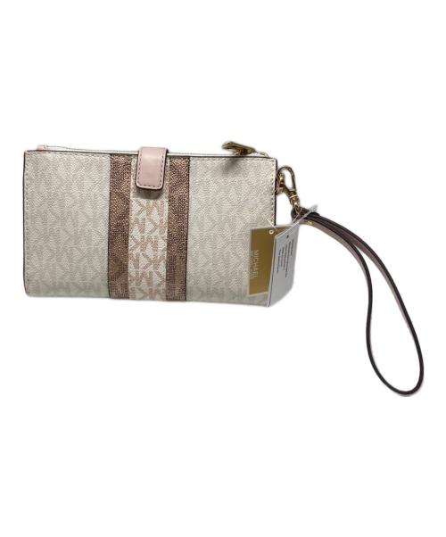 MICHAEL KORS（マイケル・コース）MICHAEL KORS (マイケル・コース) 2つ折り財布 ホワイト×ピンク 未使用品の古着・服飾アイテム