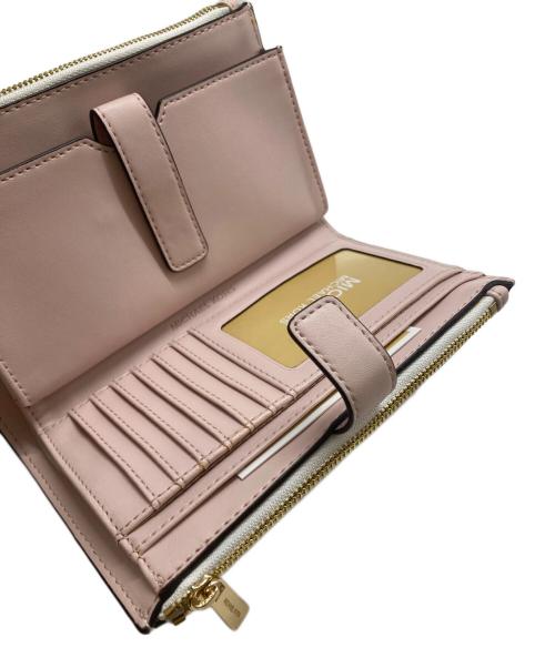 MICHAEL KORS（マイケル・コース）MICHAEL KORS (マイケル・コース) 2つ折り財布 ホワイト×ピンク 未使用品の古着・服飾アイテム