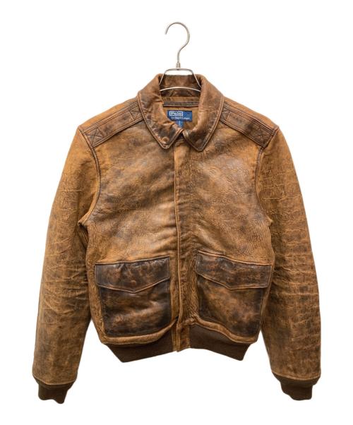 POLO RALPH LAUREN（ポロ・ラルフローレン）POLO RALPH LAUREN (ポロ・ラルフローレン) A-2レザーフライトジャケット ブラウン サイズ:Ｓの古着・服飾アイテム