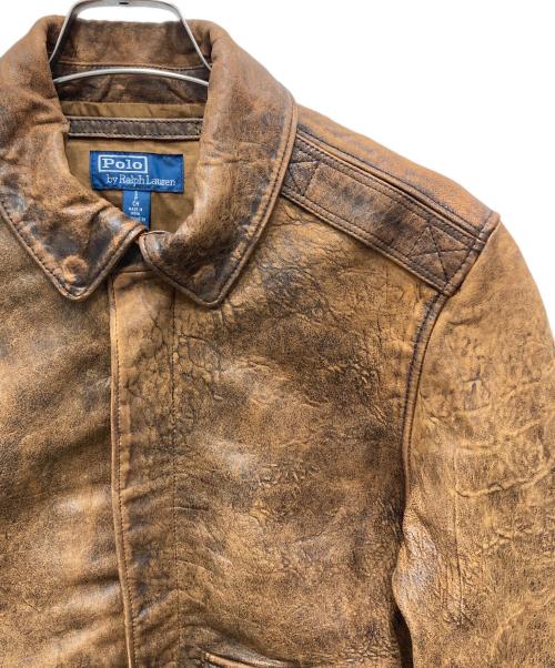 POLO RALPH LAUREN（ポロ・ラルフローレン）POLO RALPH LAUREN (ポロ・ラルフローレン) A-2レザーフライトジャケット ブラウン サイズ:Ｓの古着・服飾アイテム