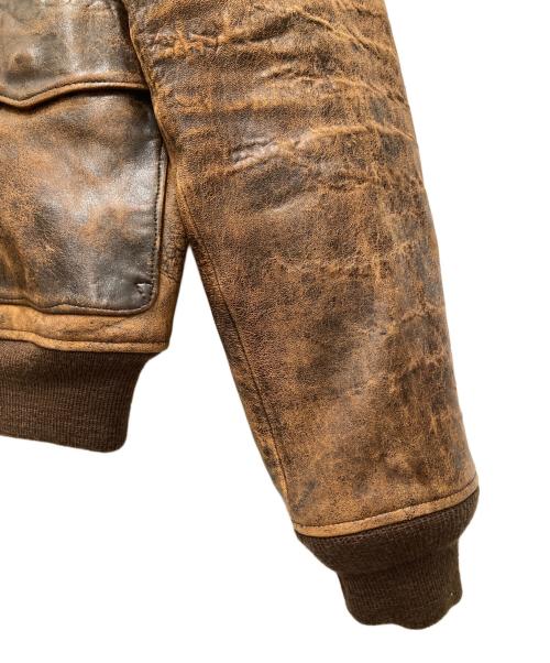 POLO RALPH LAUREN（ポロ・ラルフローレン）POLO RALPH LAUREN (ポロ・ラルフローレン) A-2レザーフライトジャケット ブラウン サイズ:Ｓの古着・服飾アイテム