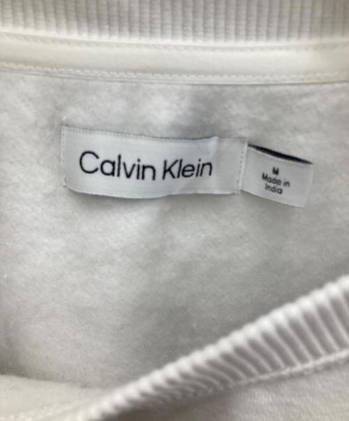 Calvin Klein（カルバンクライン）Calvin Klein (カルバンクライン) ロゴ刺繍クルーネックスウェット ホワイト サイズ:Mの古着・服飾アイテム