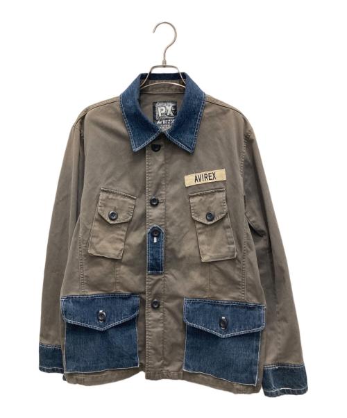 AVIREX（アヴィレックス）AVIREX (アヴィレックス) リメイクコンバットジャケット ベージュ サイズ:XLの古着・服飾アイテム