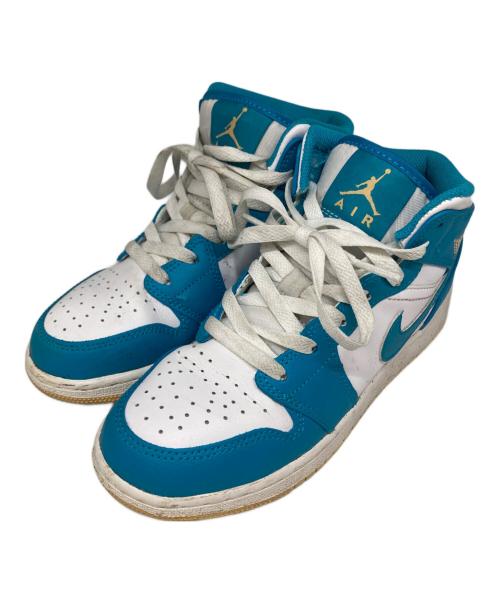 NIKE（ナイキ）NIKE (ナイキ) GS Air Jordan 1 Mid Aqua ホワイト×ブルー サイズ:22.5cmの古着・服飾アイテム