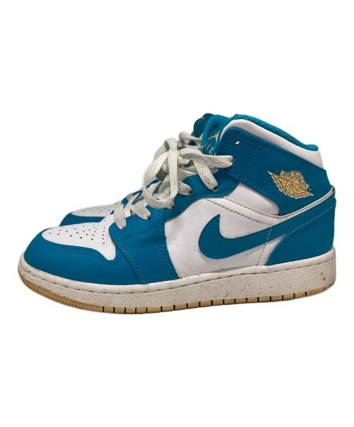 NIKE（ナイキ）NIKE (ナイキ) GS Air Jordan 1 Mid Aqua ホワイト×ブルー サイズ:22.5cmの古着・服飾アイテム