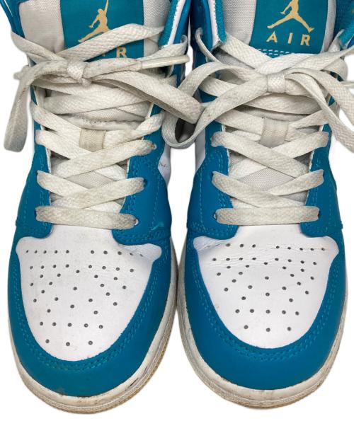 NIKE（ナイキ）NIKE (ナイキ) GS Air Jordan 1 Mid Aqua ホワイト×ブルー サイズ:22.5cmの古着・服飾アイテム