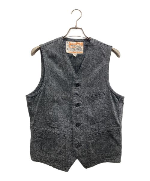 SUGAR CANE（シュガーケーン）SUGAR CANE (シュガーケーン) 9oz. BLACK COVERT WORK VEST グレー サイズ:38の古着・服飾アイテム