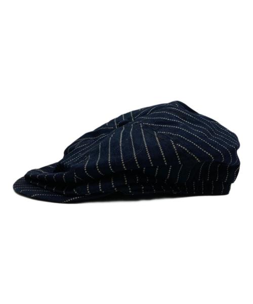 SUGAR CANE（シュガーケーン）SUGAR CANE (シュガーケーン) 9oz. WABASH STRIPE APPLEJACK CAP ネイビー サイズ:7 1/2の古着・服飾アイテム