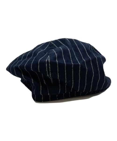 SUGAR CANE（シュガーケーン）SUGAR CANE (シュガーケーン) 9oz. WABASH STRIPE APPLEJACK CAP ネイビー サイズ:7 1/2の古着・服飾アイテム