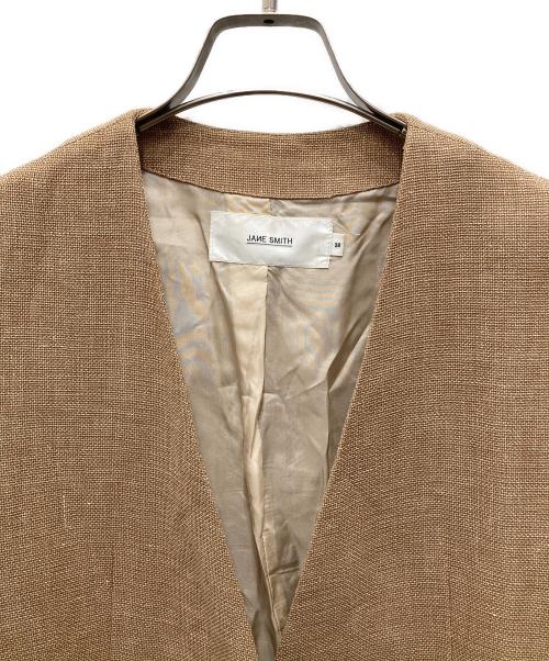 JANE SMITH（ジェーンスミス）JANE SMITH (ジェーンスミス) ノーカラージャケット ベージュ サイズ:38の古着・服飾アイテム