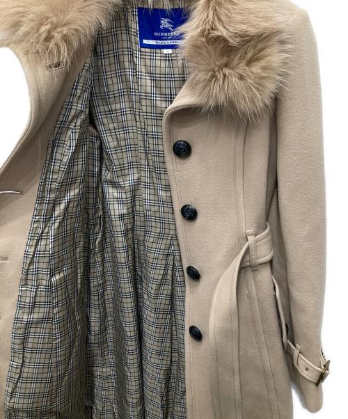 BURBERRY BLUE LABEL（バーバリーロンドンブルーレーベル）BURBERRY BLUE LABEL (バーバリーロンドンブルーレーベル) ウールトレンチコート ベージュ サイズ:38の古着・服飾アイテム