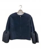 Heveヘイヴ）の古着「ジップアップ ブラウス」｜ネイビー