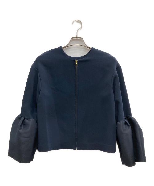 Heve（ヘイヴ）Heve (ヘイヴ) ジップアップ ブラウス ネイビー サイズ:Fの古着・服飾アイテム