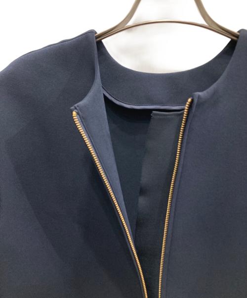 Heve（ヘイヴ）Heve (ヘイヴ) ジップアップ ブラウス ネイビー サイズ:Fの古着・服飾アイテム