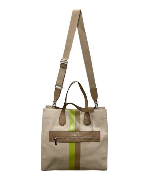 MICHAEL KORS（マイケル・コース）MICHAEL KORS (マイケル・コース) KEMPNERストライプ トートバッグ ベージュの古着・服飾アイテム