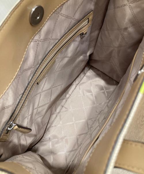 MICHAEL KORS（マイケル・コース）MICHAEL KORS (マイケル・コース) KEMPNERストライプ トートバッグ ベージュの古着・服飾アイテム