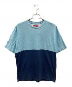 SUPREMEシュプリーム）の古着「Split S/S Top Tee/スプリット エスエス トップ ティー」｜ブルー×ネイビー