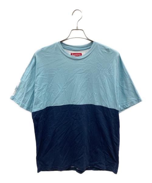 SUPREME（シュプリーム）Supreme (シュプリーム) Split S/S Top Tee/スプリット エスエス トップ ティー ブルー×ネイビー サイズ:Sの古着・服飾アイテム
