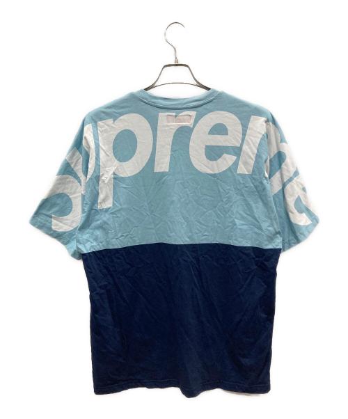 SUPREME（シュプリーム）Supreme (シュプリーム) Split S/S Top Tee/スプリット エスエス トップ ティー ブルー×ネイビー サイズ:Sの古着・服飾アイテム