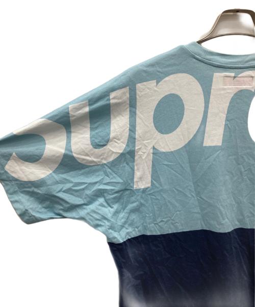 SUPREME（シュプリーム）Supreme (シュプリーム) Split S/S Top Tee/スプリット エスエス トップ ティー ブルー×ネイビー サイズ:Sの古着・服飾アイテム