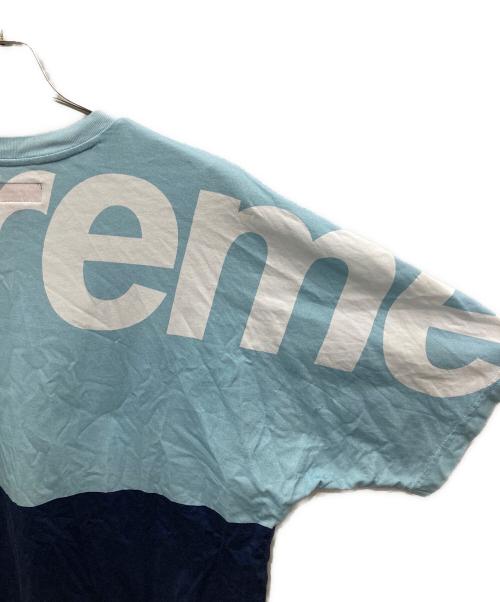 SUPREME（シュプリーム）Supreme (シュプリーム) Split S/S Top Tee/スプリット エスエス トップ ティー ブルー×ネイビー サイズ:Sの古着・服飾アイテム