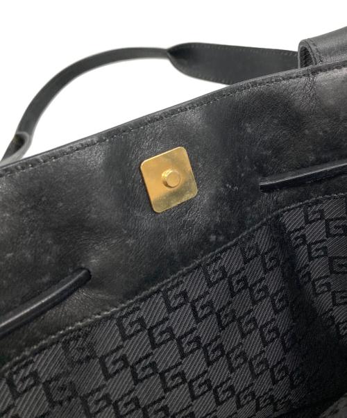 GUCCI（グッチ）GUCCI (グッチ) レザーハンドバッグ ブラックの古着・服飾アイテム