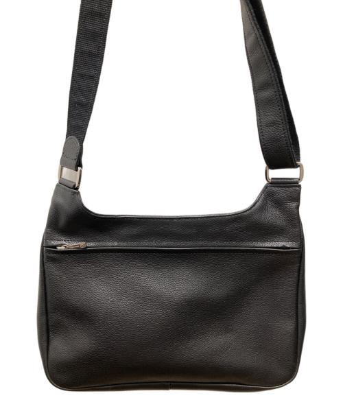 LONGCHAMP（ロンシャン）LONGCHAMP (ロンシャン) レザーショルダーバッグ ブラックの古着・服飾アイテム
