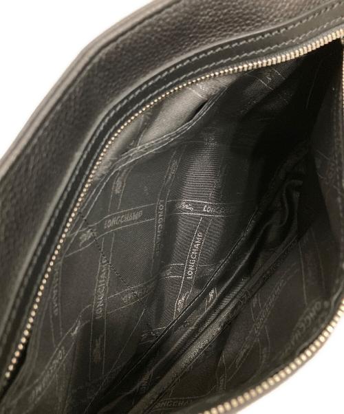 LONGCHAMP（ロンシャン）LONGCHAMP (ロンシャン) レザーショルダーバッグ ブラックの古着・服飾アイテム