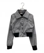 MISTREASSミストレアス）の古着「チェック柄ジャケット」｜ホワイト×ブラック