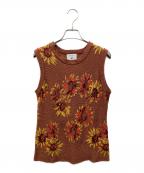 TOLIGHT×JOURNAL STANDARDトライト×ジャーナルスタンダード）の古着「フラワージャガードニットプルオーバー」｜ブラウン