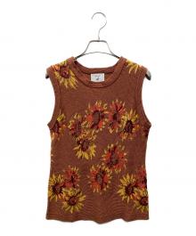 TOLIGHT×JOURNAL STANDARD（トライト×ジャーナルスタンダード）の古着「フラワージャガードニットプルオーバー」｜ブラウン