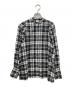 green label relaxing（グリーンレーベルリラクシング）の古着「チェックバンドカラーシャツ」｜ホワイト×ブラック