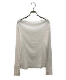 Noble（ノーブル）の古着「ラメシアークレープジャージーロングTシャツ」｜アイボリー