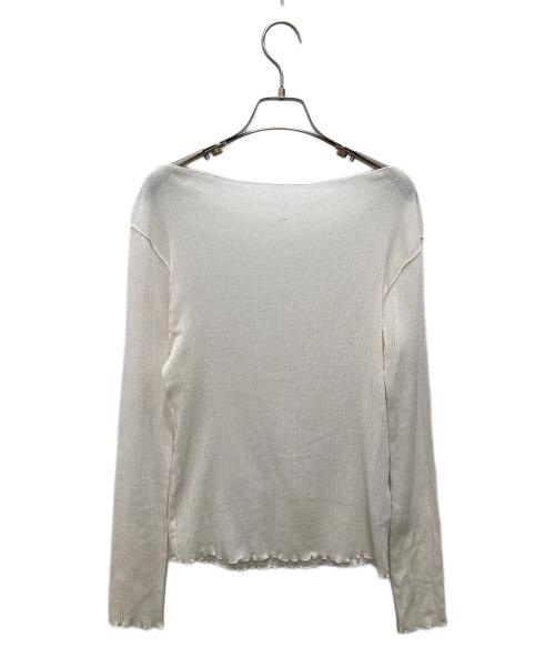 Noble（ノーブル）Noble (ノーブル) ラメシアークレープジャージーロングTシャツ アイボリー サイズ:Fの古着・服飾アイテム