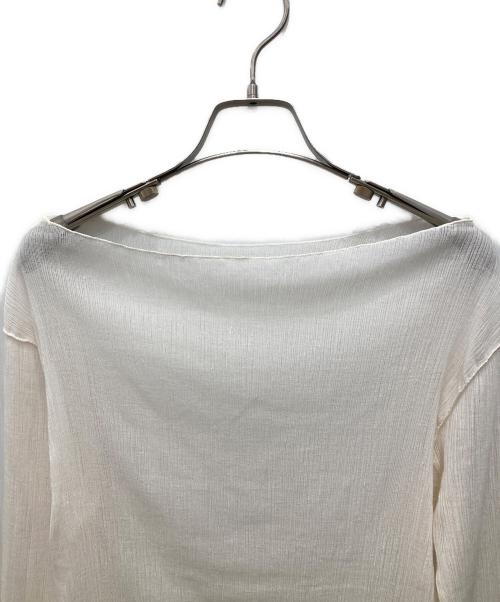 Noble（ノーブル）Noble (ノーブル) ラメシアークレープジャージーロングTシャツ アイボリー サイズ:Fの古着・服飾アイテム