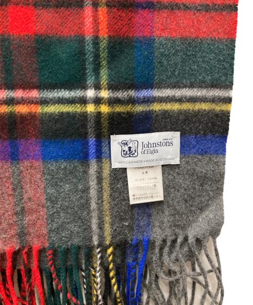 JOHNSTONS OF ELGIN（ジョンストンズオブエルガン）JOHNSTONS OF ELGIN (ジョンストンズオブエルガン) チェック柄カシミヤマフラー グリーン×ブルーの古着・服飾アイテム