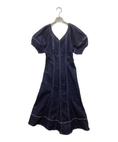 HER LIP TO（ハーリップトゥ）Her lip to (ハーリップトゥ) Imperia Volume Sleeve Dress インディゴ サイズ:Mの古着・服飾アイテム