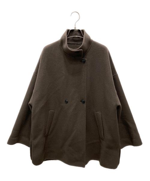 SLOBE IENA（スローブ イエナ）SLOBE IENA (スローブ イエナ) souple woolダブルフェイススタンドコート/スープル・ウール ダブルフェイススタンドコート ブラウン サイズ:表記無し(実寸ご確認ください）の古着・服飾アイテム
