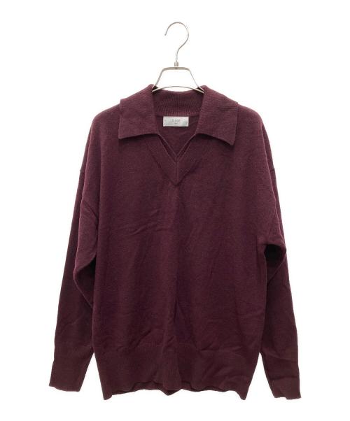 SLOBE IENA（スローブ イエナ）SLOBE IENA (スローブ イエナ) Vネックえり付きニット ボルドー サイズ:表記無し(実寸ご確認ください）の古着・服飾アイテム