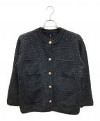 JOURNAL STANDARD relumeジャーナルスタンダード レリューム）の古着「TWEEDYニットジャケット」｜ブラック