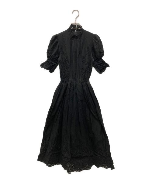 SEVEN TEN by MIHO KAWAHITO（セブン テン バイ ミホ カワヒト）SEVEN TEN by MIHO KAWAHITO (セブン テン バイ ミホ カワヒト) コットンカットワークレースドレス ブラック サイズ:XSの古着・服飾アイテム