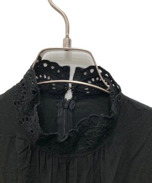 SEVEN TEN by MIHO KAWAHITO（セブン テン バイ ミホ カワヒト）SEVEN TEN by MIHO KAWAHITO (セブン テン バイ ミホ カワヒト) コットンカットワークレースドレス ブラック サイズ:XSの古着・服飾アイテム