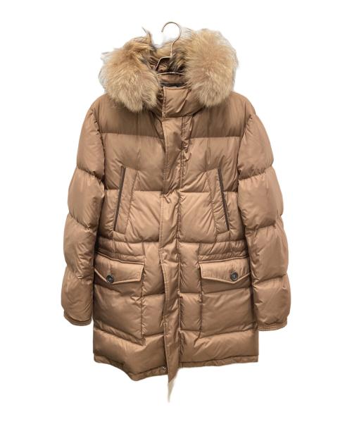 dunhill（ダンヒル）dunhill (ダンヒル) フィンラクーンファー フーデッドダウンパーカー ブラウン サイズ:Mの古着・服飾アイテム